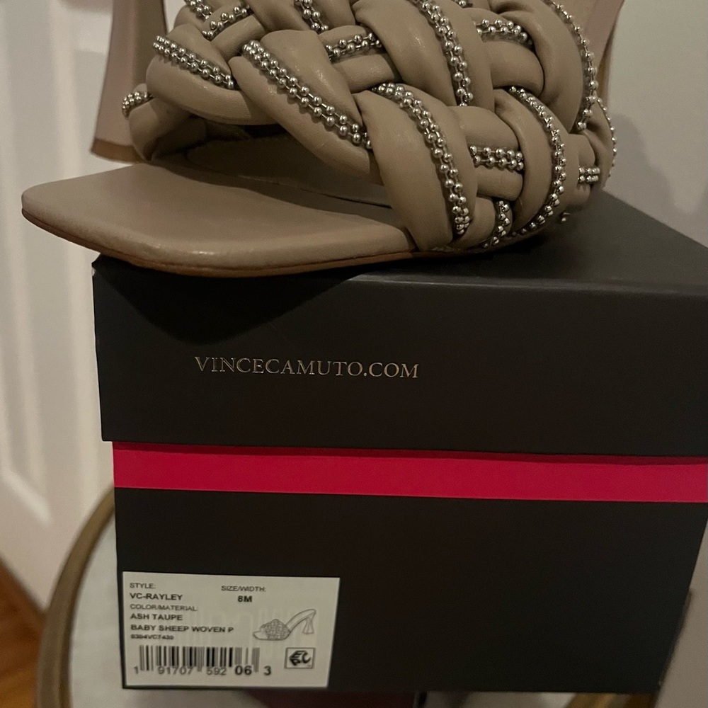 Vince Camuto Taupe Woven Sandals